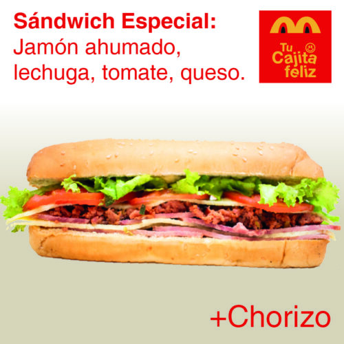 Sándwich Especial +Chorizo