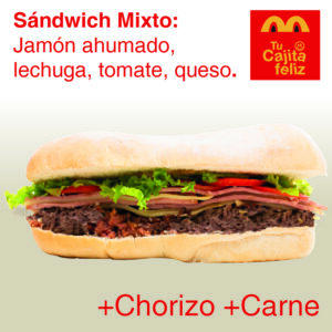 Sándwich Mixto +Chorizo +Carne